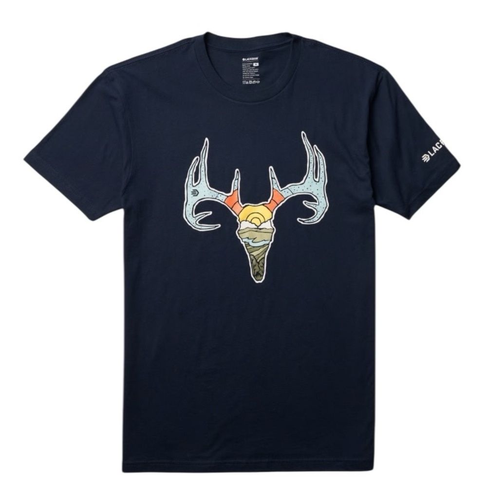 LaCrosse Unisex Deer Tee Navy Graphic Tee Size Medium